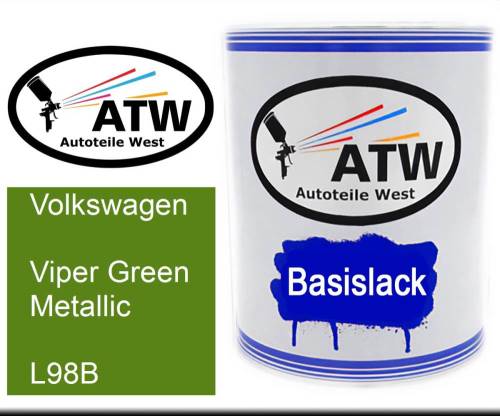 Volkswagen, Viper Green Metallic, L98B: 1L Lackdose, von ATW Autoteile West.